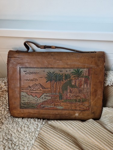 Egyptian leather clutch bag - egyptian,