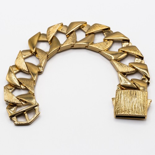Men 9ct gold bark pattern - gold,