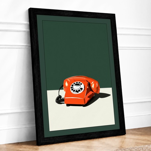 Orange rotary telephone retro - telephone,