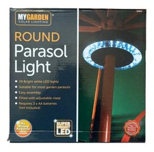 Round Parasol Patio 24 LED Lights for Garden Umbrellas Wireless Brand New