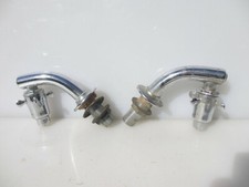 Vintage Chrome Brass Bath Taps Porcelain Blue Caps Old Supa Tap Supatap