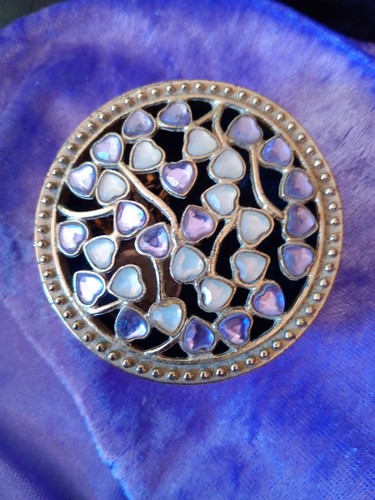 Heavy goldtone trinket pot - trinket,