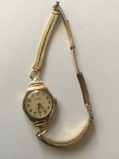  9 ct gold Rotary ladies retro/ vintage mechanical watch with sub dial 