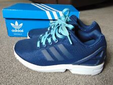 Ladies Size UK 3 Adidas Originals ZX Flux Lightweight Mesh Trainers in Blue