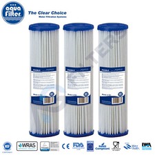 3pk x 5 Micron 10" Pleated Washable Sediment Water Filter Aquafilter FCCEL5
