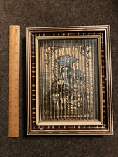 Two old optical illusions - religious lenticular rare old great wall art