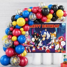 Sonic Balloon Arch Backdrop