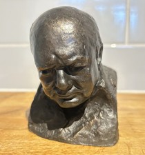 Winston Churchill Bronze Bust By Nemon Art Sculpture Political History 