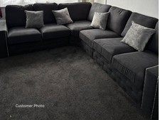 Large Black Corner 6 Seater