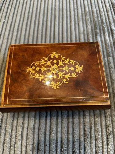 Wood jewellery box brown gold - box, brown/gold