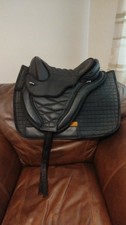 Black Treeless Saddle  16"