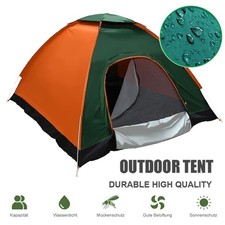 Ultra-Light 3-4 Person Pop-Up Tent With Double Door And Skylight Green