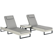 Outsunny Rattan Sun Lounger