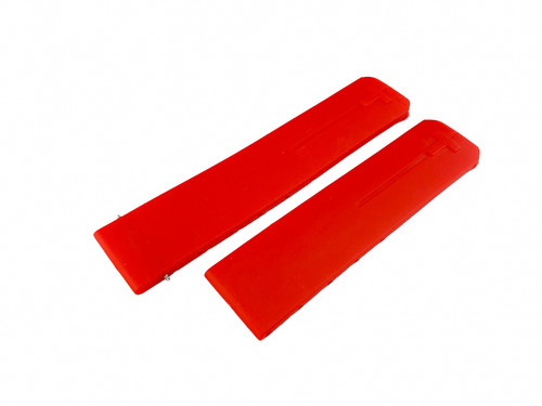 20mm red rubber silicone strap - red,