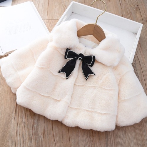 Bridesmaid girl cape faux fur - bridesmaid,