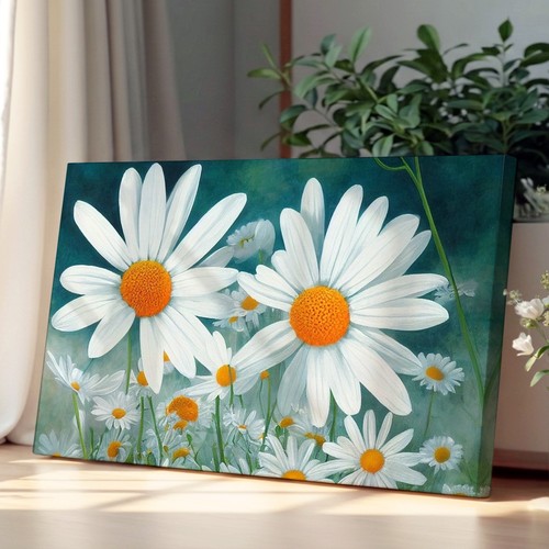 Daisy flower canvas - wall, art