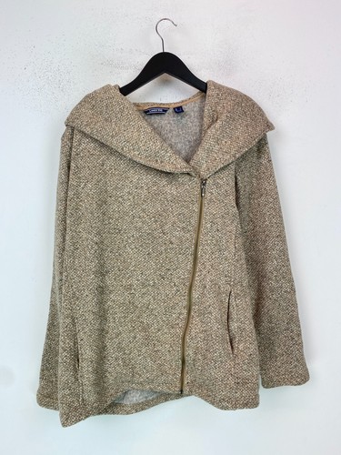 Lands end beige fleck coat - fleck,