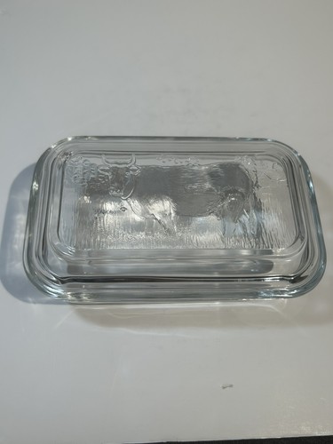 Vintage arcoroc glass butter - vintage,