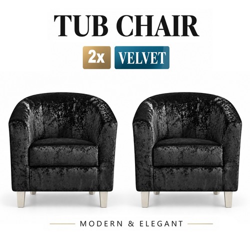 Velvet tub chair armchair - 2x,