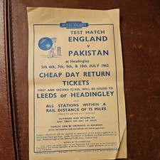 VINTAGE●BRITISH RAILWAYS●ENGLAND VRS PAKISTAN~SUMMERTIME CHEAP DAY RETURN~ 1962