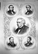 Original Old Antique Print