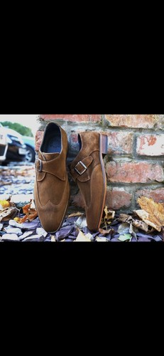 Handmade suede monk strap - suede,
