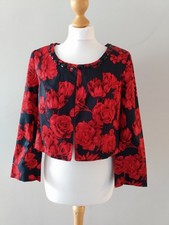 Black Red Floral Roses Jacket
