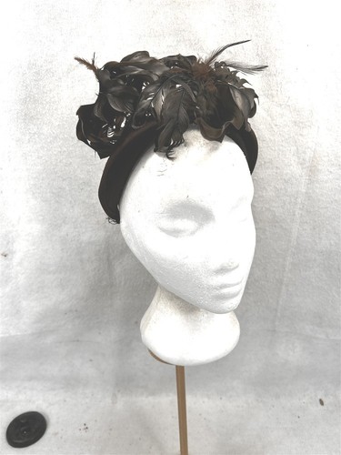 Antique hat brown felt with - brown,