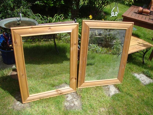 Large pine frame mirror - x,