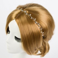 1920s GATSBY CRYSTAL RHINESTONE GOLD/SILVER CHAIN HEADBAND WEDDING BRIDAL PROM