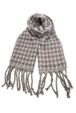 Grey Houndstooth Checked Scarf