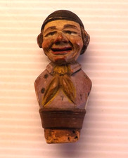 Vintage ANRI Hand Carved Bottle Stopper Cork RARE Forties Non-Articulated Figure