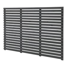 6FT GREY Horizontal Slatted Wood Garden Fence Panels Heavy Duty Pressure Treated