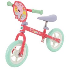 Toddler Balance Bike Peppa Pig 10 Inch Ride On No Pedal Training Bicycle NEW UK
