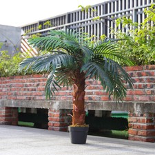 UK Large Faux Palm Tree Fake Artificial Green Plants Realistic Tree Garden 100cm
