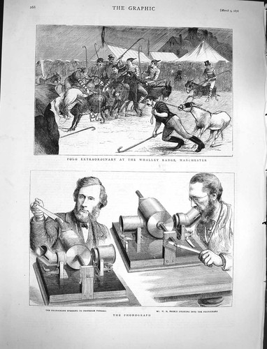 Old antique print 1878 - print,