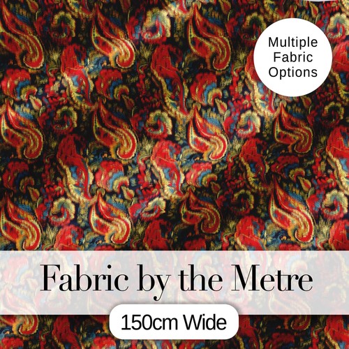 Red cream paisley floral - cream,