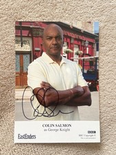 COLIN SALMON- GEORGE KNIGHT (EASTENDERS) HAND SIGNED CAST CARD- UNDEDICATED