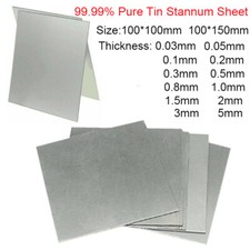 99.99% Pure Tin Metal Sheet