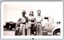 Vtg B&W Snapshot Family Man In