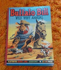 Job Lot Of 1950s Childrens Annuals. 7 Vintage Books Including Buffalo Bill