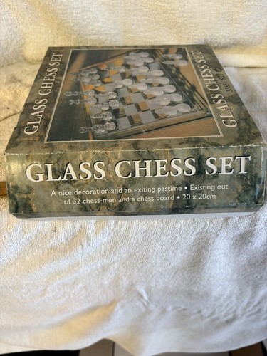 Glass chess set clear - chess, &