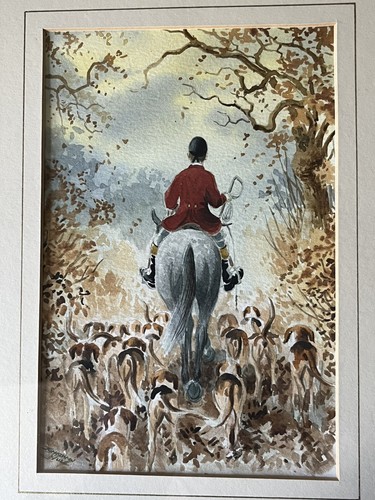Vintage org signed watercolour - org,