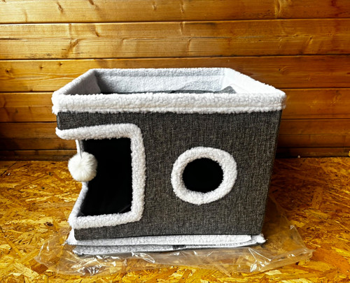 Grey cat condo hideaway - cat, cube