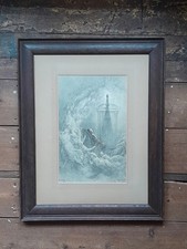 Gustave Dore Antique Original Engraving Edgar Poe The Raven