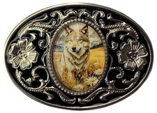 Wolf Dog Animal Belt Buckle in
