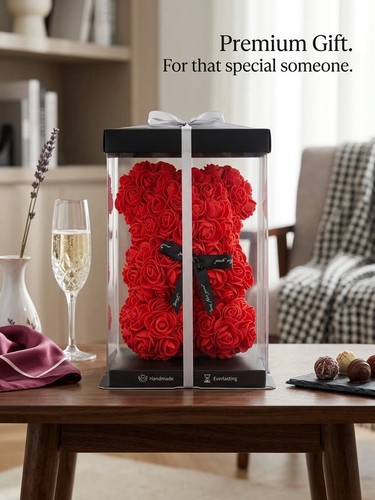 Red rose teddy - teddy, foam