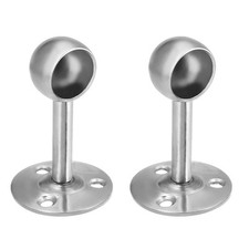 2pcs 19mm Wardrobe Towel Rail End Support Internal Bar Holder Fitting Bracket