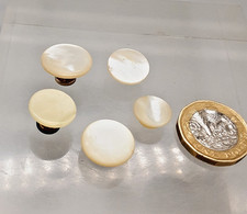5 Vintage Mother of Pearl Shell Dress Shirt Collar Studs -12.2mm- 17.6mm