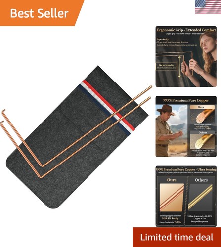 Shaped copper dowsing rod - copper,